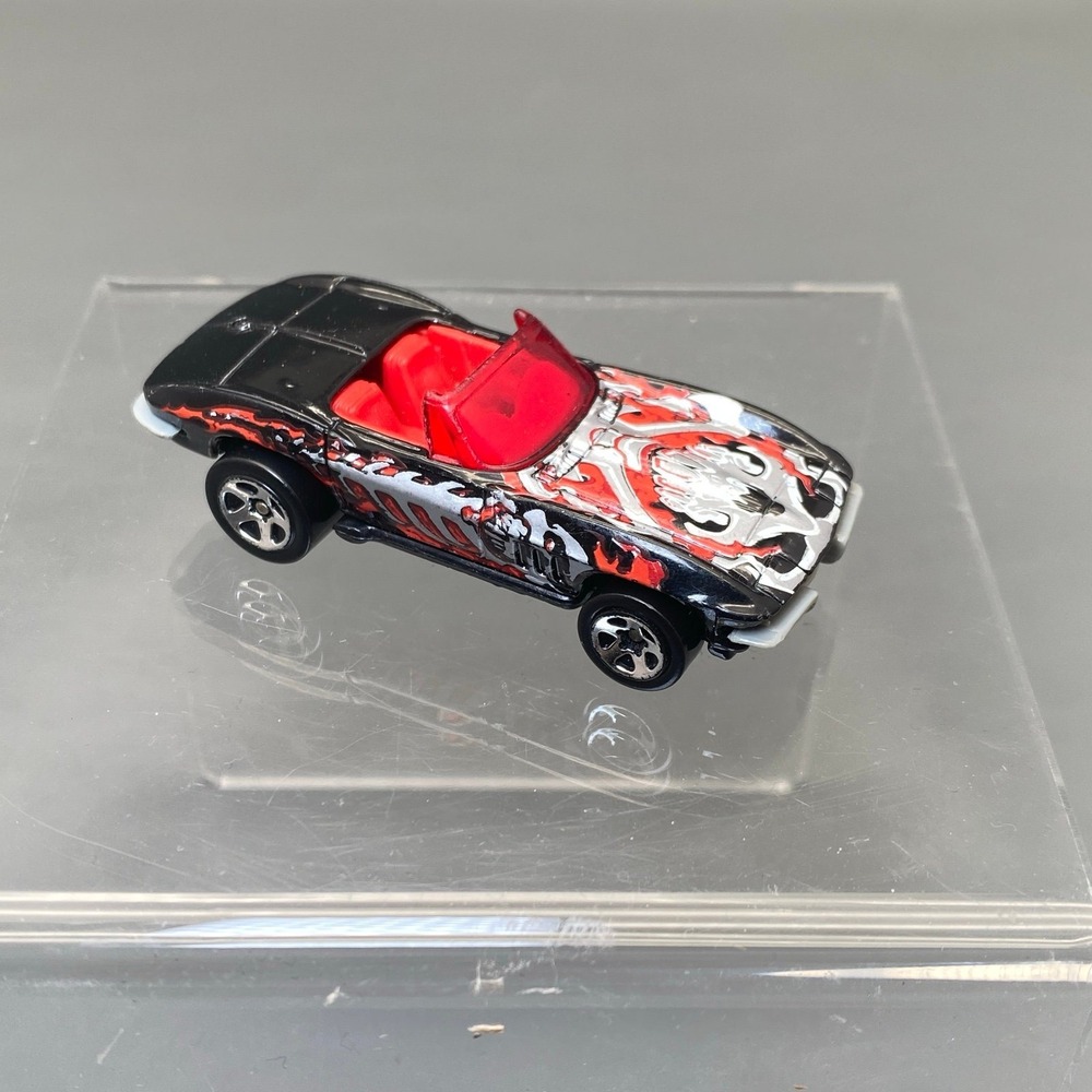 1999 HOT WHEELS '65 1965 Black CORVETTE GMTM CONVERTIBLE Loose Flames & Skull